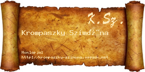 Krompaszky Szimóna névjegykártya